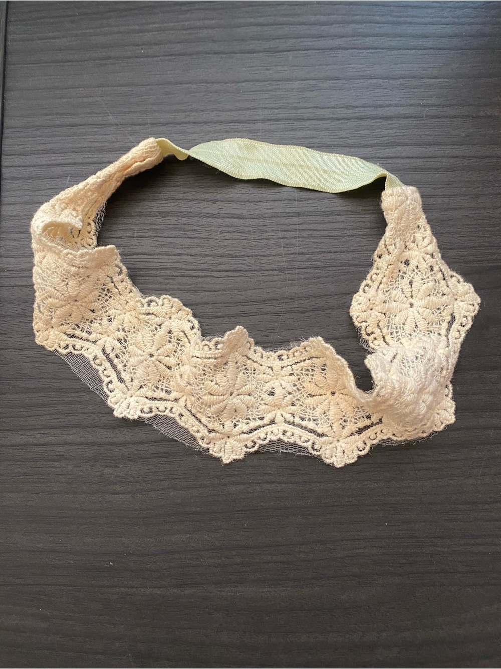 Icing Cream Crochet Lace Headband Intricate Floral Lace and Scalloped Edges